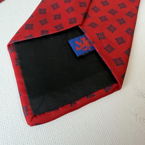 Tommy Hilfiger Vintage Red Silk Tie | Made in USA - Picture 7 of 14